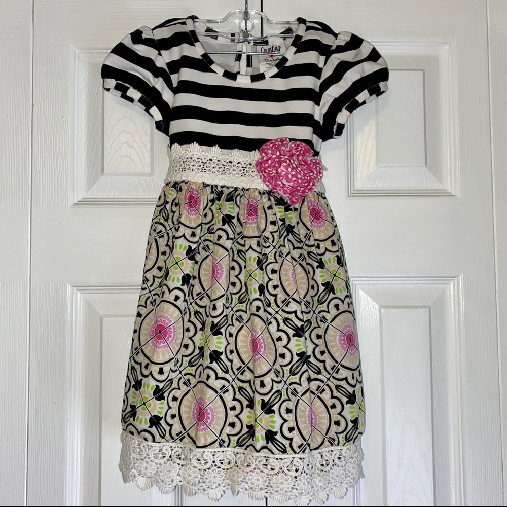 Counting Daisies toddler dress striped floral 4